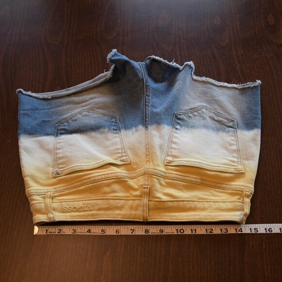 Vigoss Yellow White and Blue Ace Short Jean Shorts Size 28 - Picture 1 of 5